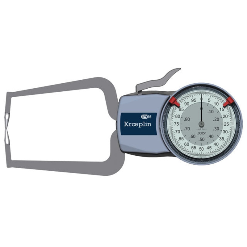 Kroeplin External Dial Caliper Gauge D720, 0-0.8 ( Mitutoyo equivalent 209-455)