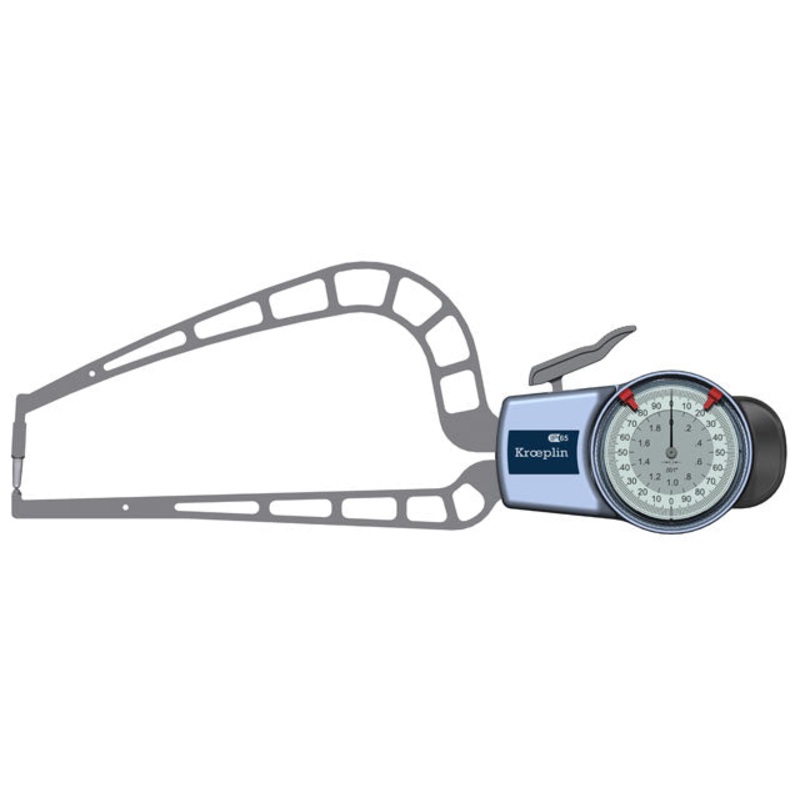 Kroeplin External Dial Caliper Gauge D9R50, 0-2 Grad .001 Wall thickness ( Mitutoyo Equivalent 209-917)