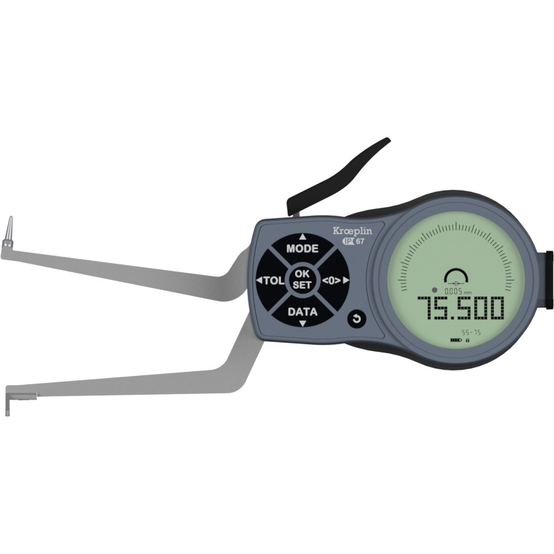 Kroeplin Digital Internal 3-Point Caliper Gauge 55-75mm/2.17-2.95, 0.001mm/.00005, L255P3
