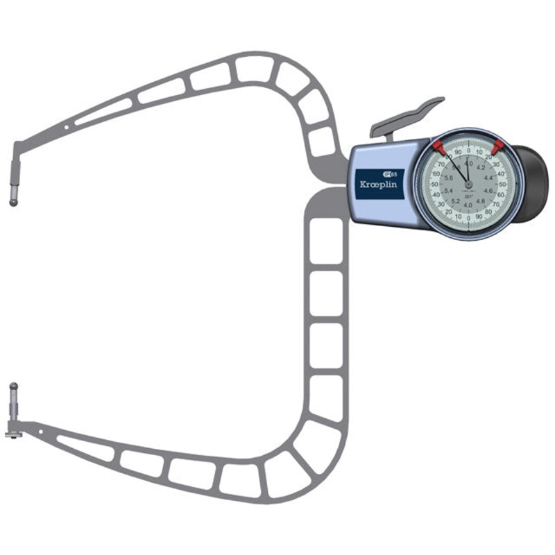 Kroeplin External Dial Caliper Gauge D9150 0-2 grad .001