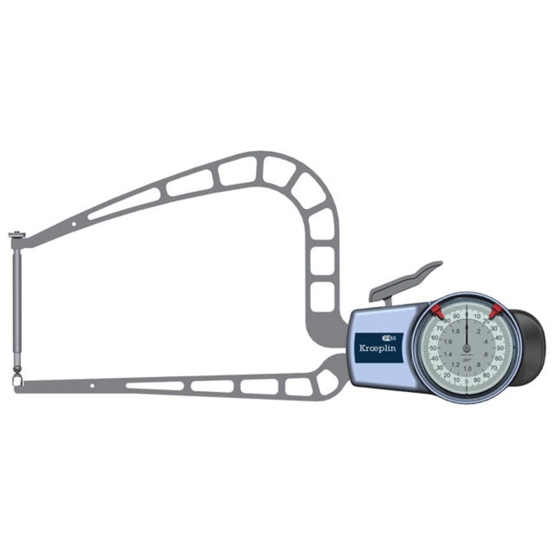 Kroeplin external Dial Caliper Gauge  D9R50B, 0-2
