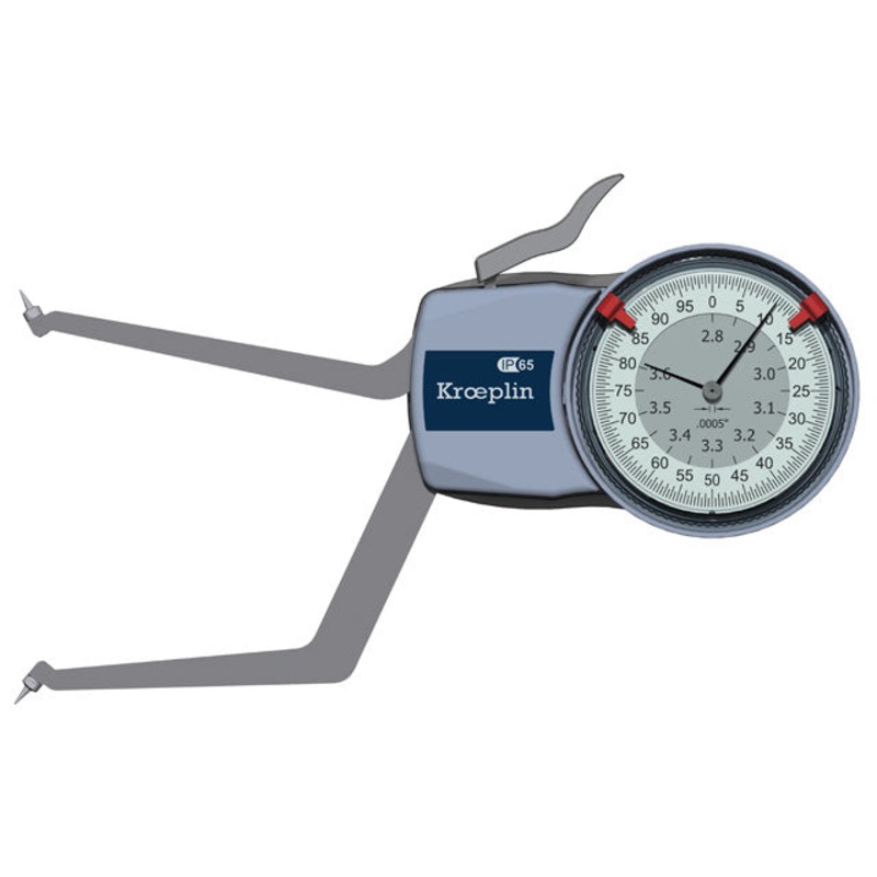 Kroeplin H7G70 mechanical internal measuring gauge  Measuring range 2.8-3.6 Grad .0005 Measuring depth L max.: 3.3