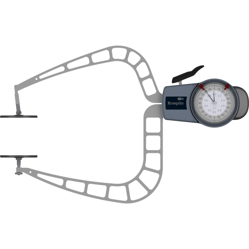 Kroeplin External Dial Caliper Gauge D9100T 2-4 grad .001 Flat 1.97 Disc