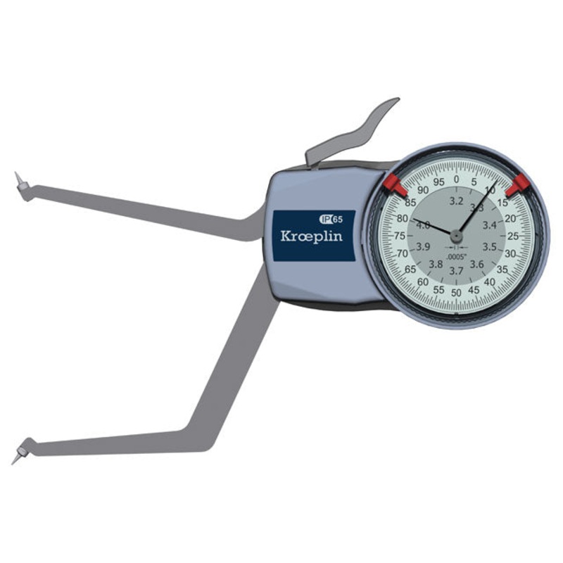 Kroeplin H7G80 mechanical internal measuring gauge  Measuring range 3.2-4 Grad .0005 Measuring depth L max.: 3.3