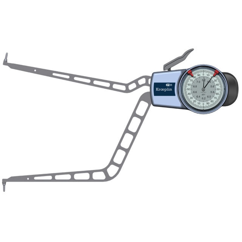 Kroeplin H9130 Internal Dial Caliper 5.2-7.2 Grad .001 Depth 7.6