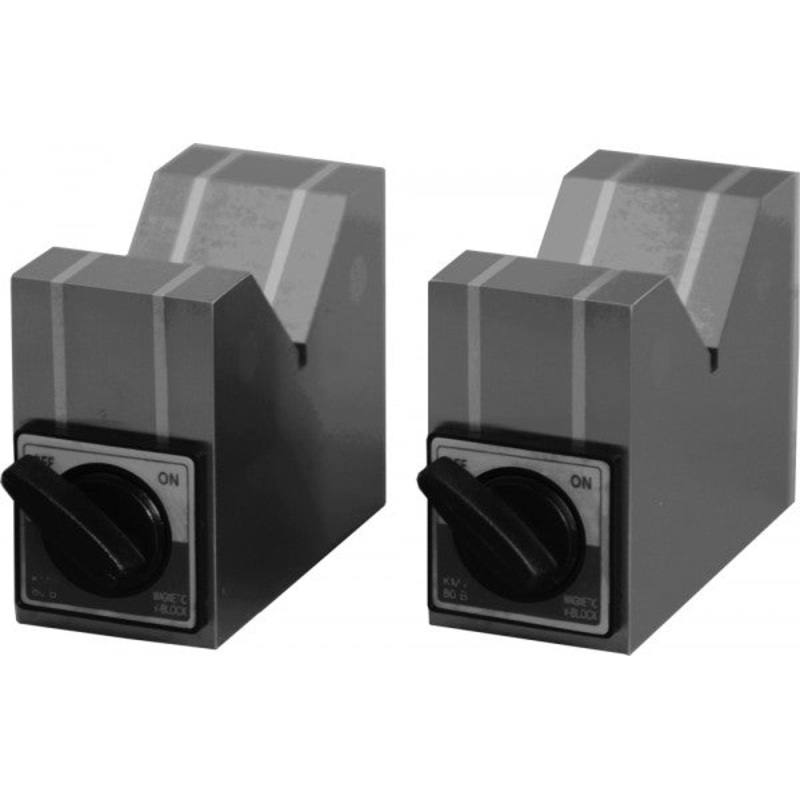 MHC Magnetic Vee Blocks 625-2520 KMV-80B, Max.Holding Dia 80mm, Mag. Power 20kg/44lbs