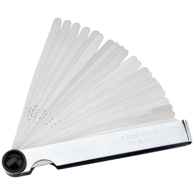 MHC 615-6208 Feeler Gauges 26 blades gauges Length 3.5 Range : .0015-.025