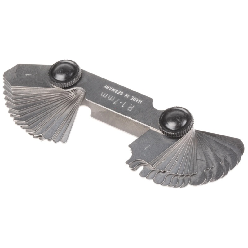 MHC 615-6530 Radius gauge set 1-7mm x 17 pieces, 1-3mm x .5mm