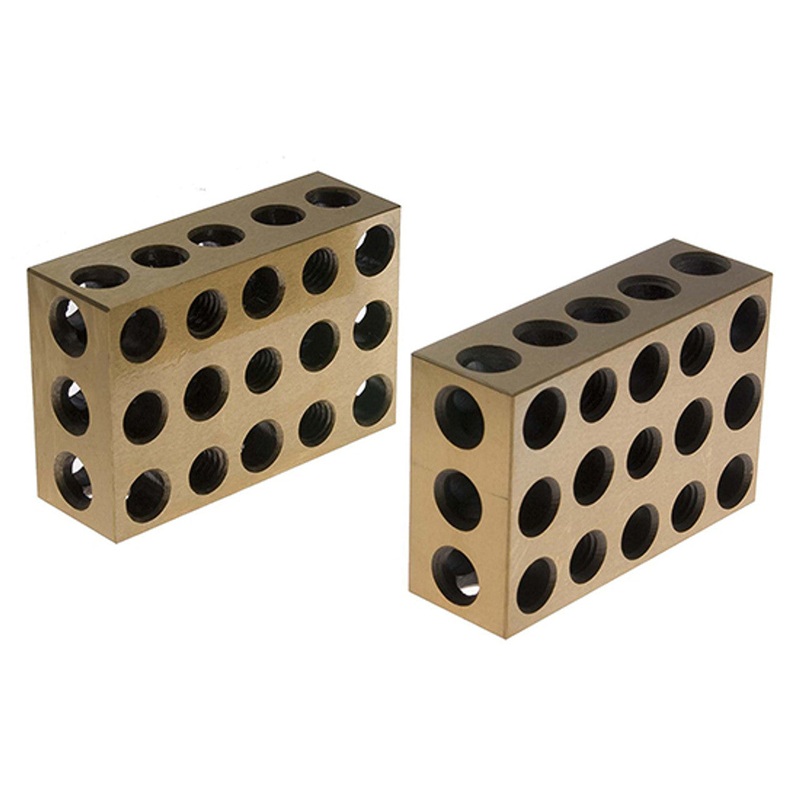 630-4028 Tin Coated 1-2-3 Blocks 23 Holes matched.pair 0.0002, 5 pieces 3/8 x 16 socket head cap screws + Hex Key
