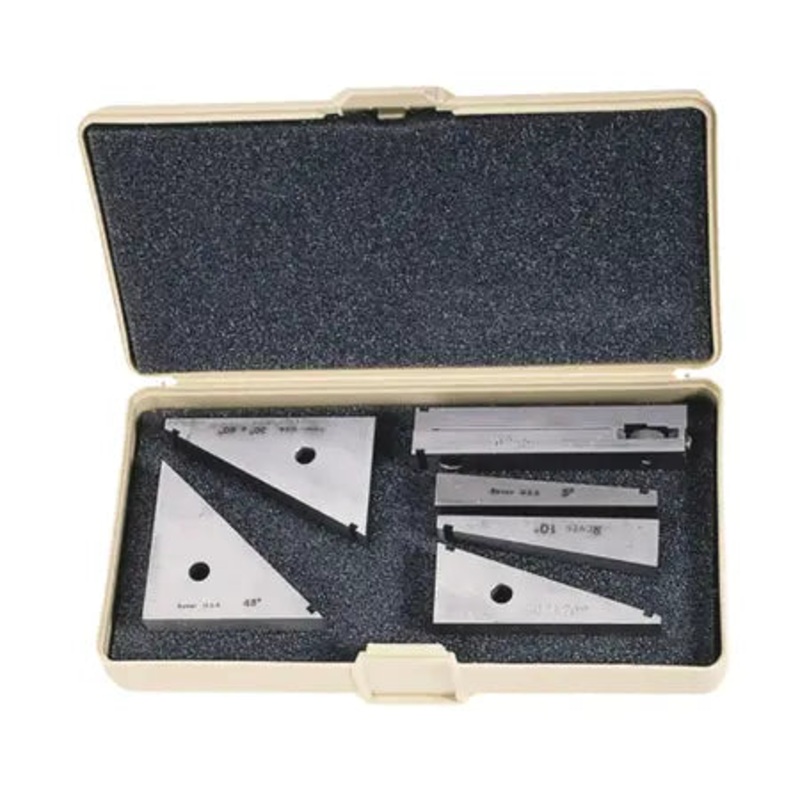 MHC 630-4267 Angle Block Set Description : Set of 7 angle gauge blocks 7pcs set, 15, 30, 45, 50, 60, 75, 90 each