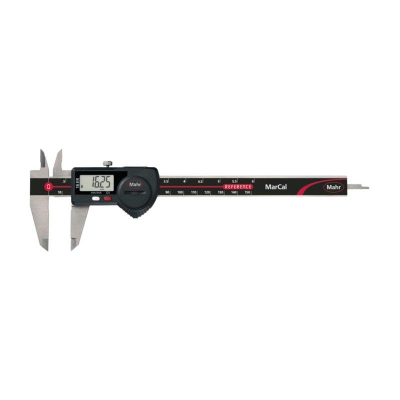 Mahr-Federal Inc. Electronic Digital Calipers 16ER, 0-6 In/0-150mm – 4103003, No Output, Square depth rod