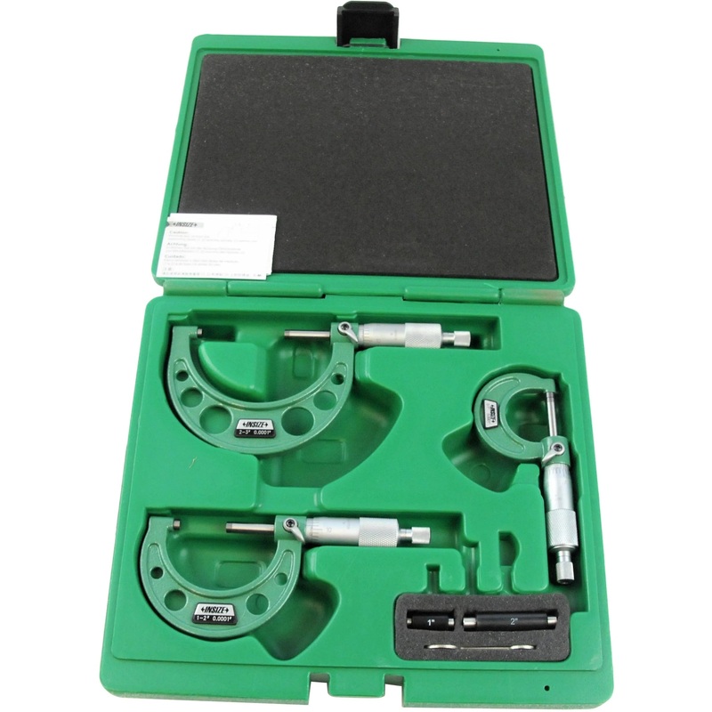 Insize Set of Insize Mechanical micrometers without heat shield  Range : 0-3 Graduation : .0001 Number of Micrometers : 3 Type : Ratchet 3203-33