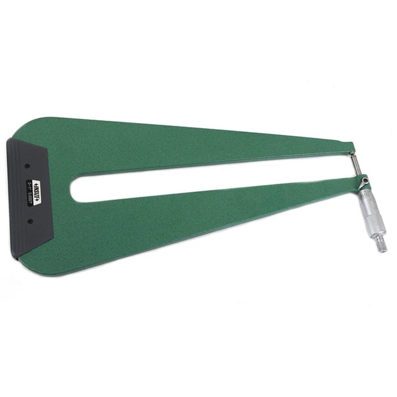 Insize Sheet Metal Micrometer, Type B, 0.001 Graduation, 0 – 1 Spherical Anvil Flat spindle, 12 Throat depth 3239-14F
