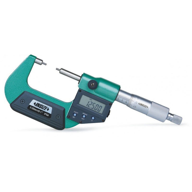 Insize Digital Spline Micrometer (5x2mm), 0-25mm/0-1 Resolution .001mm/.00005 3533-25