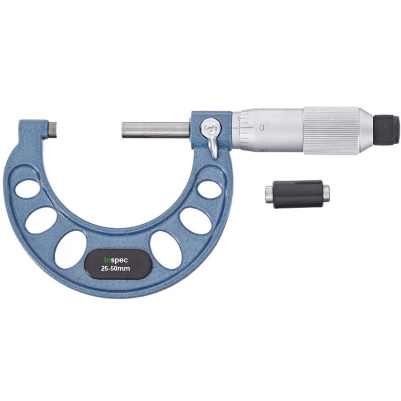 Inspec 106-02-000 Outside Micrometer 25-50mm Carbide Measuring faces Painted on fine cast frame Graduation .01mm