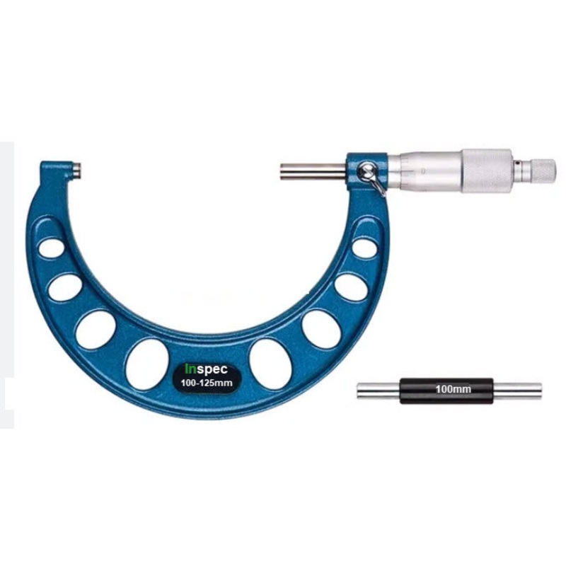 Inspec 106-05-000 Outside Micrometer 100-125mm Carbide Measuring faces Painted on fine cast frame Graduation .01mm