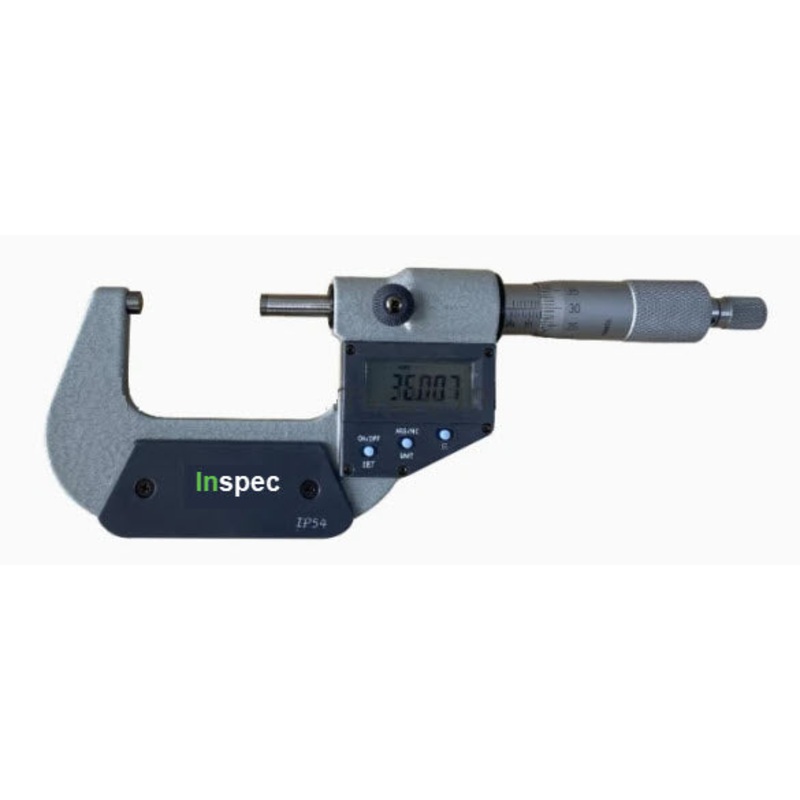 Inspec Digital Micrometer 130-02-414 Range 25-50mm/1-2 Resolution .00005/.001mm