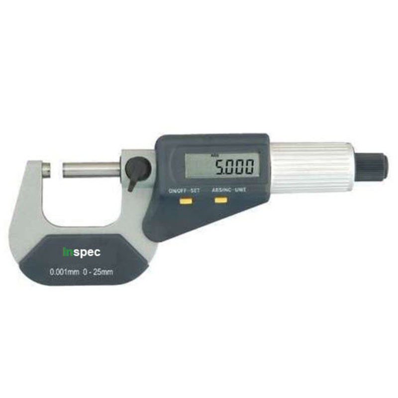 Inspec Digital Micrometer 132-01-830 Range 0-25mm/0-1 Resolution .00005/.001mm