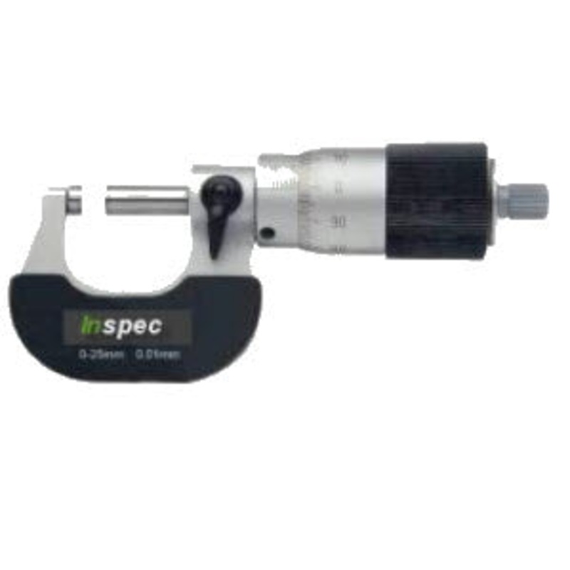 Inspec Quick Feed Micrometer 101-01-630 Range 0-25mm x .01mm Large Thimble
