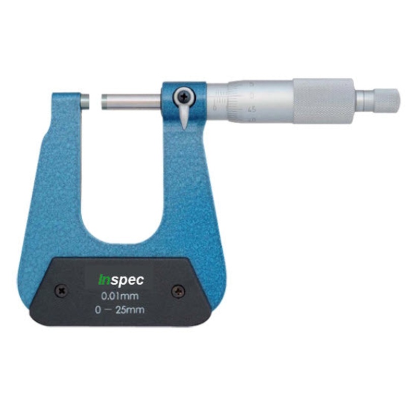 Inspec Deep throat mic 203-01-000 Range 0-25mm Flat Anvils 50mm throat depth