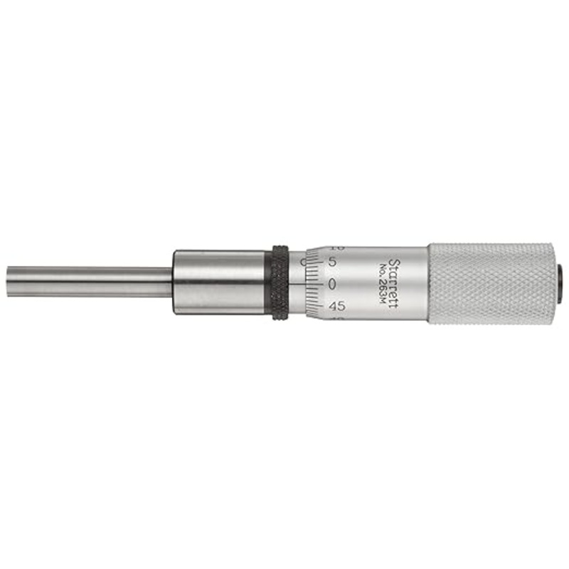 Starrett 263MP Micrometer Head 0-25mm Range, .01mm Grad, Ratchet Stop, Lock Nut