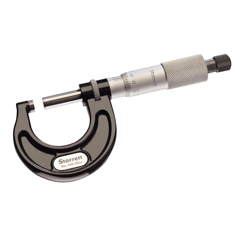 Starrett Mechanical Micrometer 0-25mm x .01mm 436.2MXRL-25