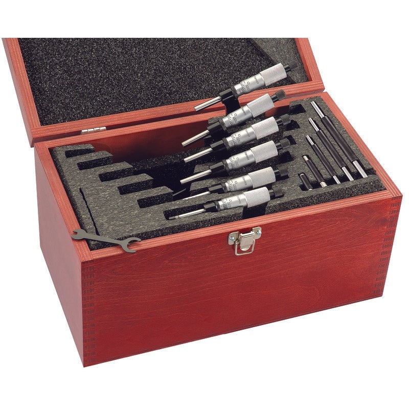 Starrett S436.1CXRLZ Starrett Mechanical Micrometer Sets EDP Number : 68044 Range : 0-6 Graduation : .001 Set Includes : 1, 2, 3, 4, 5 & 6 Micrometers with Five Standards in Case
