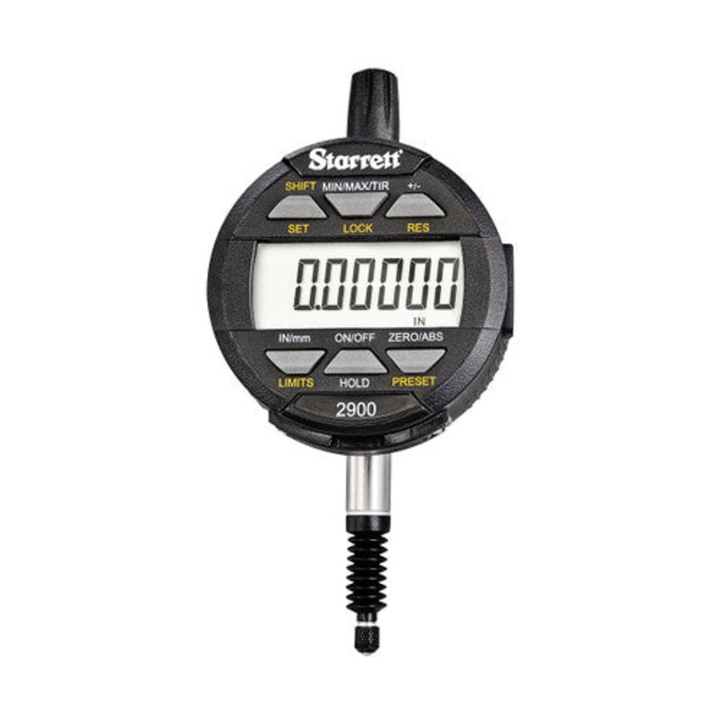 Starrett 2900-6 Electronic Digital Indicator 2900 IP67 Protection, SPC Output, .5/12mm Range, 0.01mm/0.001mm/.0005/.0001/.00005 Res.