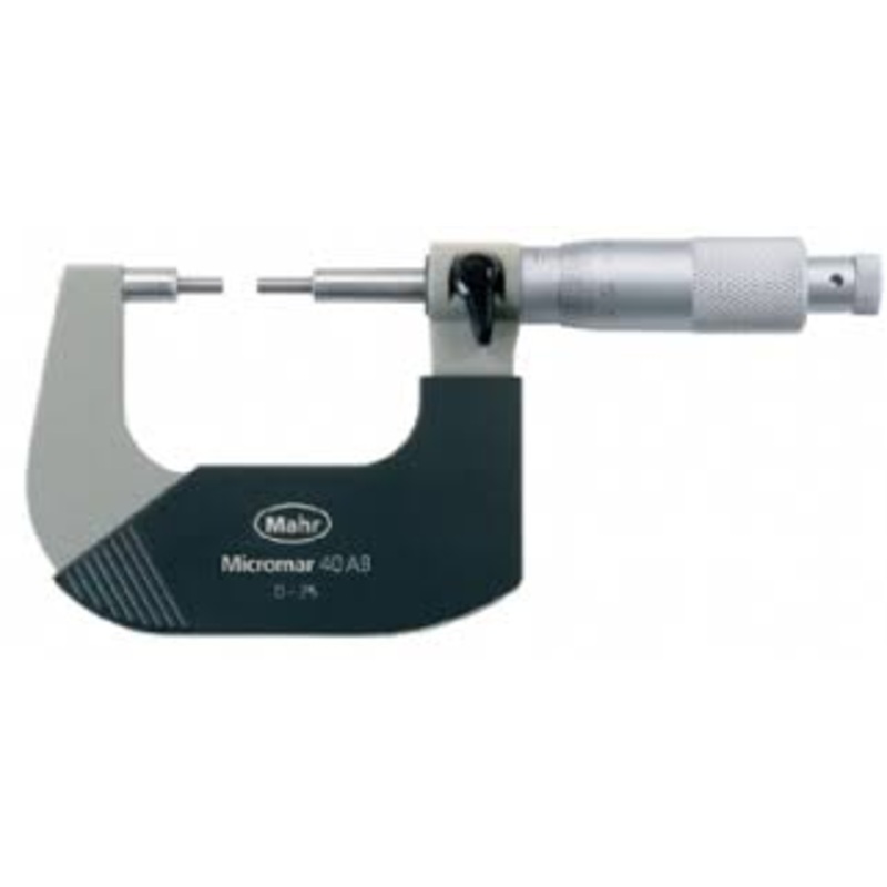 Mahr 40AB Mechanical Spline Micrometers Microbar With Reduced measuring faces Range 25-50mm x .01mm,  4134101