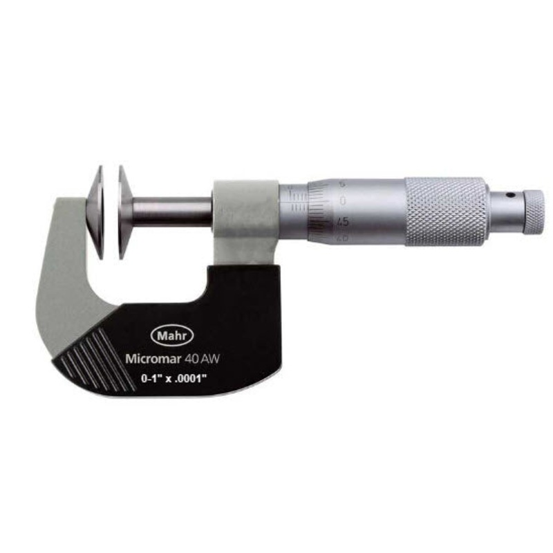 Mahr 40AW Mechanical Micrometers  Micromar Non Rotating Disc Micrometer, Range 0-1” x .0001” 4134950