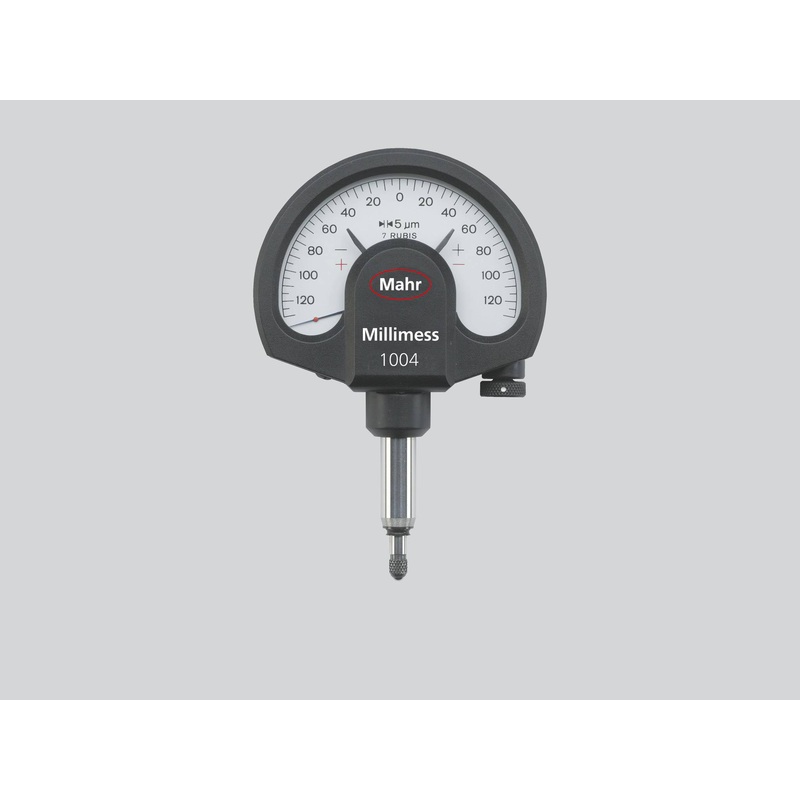 Mahr 4333000 metric Compramess Mechanical Dial Comparators Accuracy: DIN 879-1 Graduation: .005mm Model: 1004 Compramess Range: +/- .13mm Force 1N