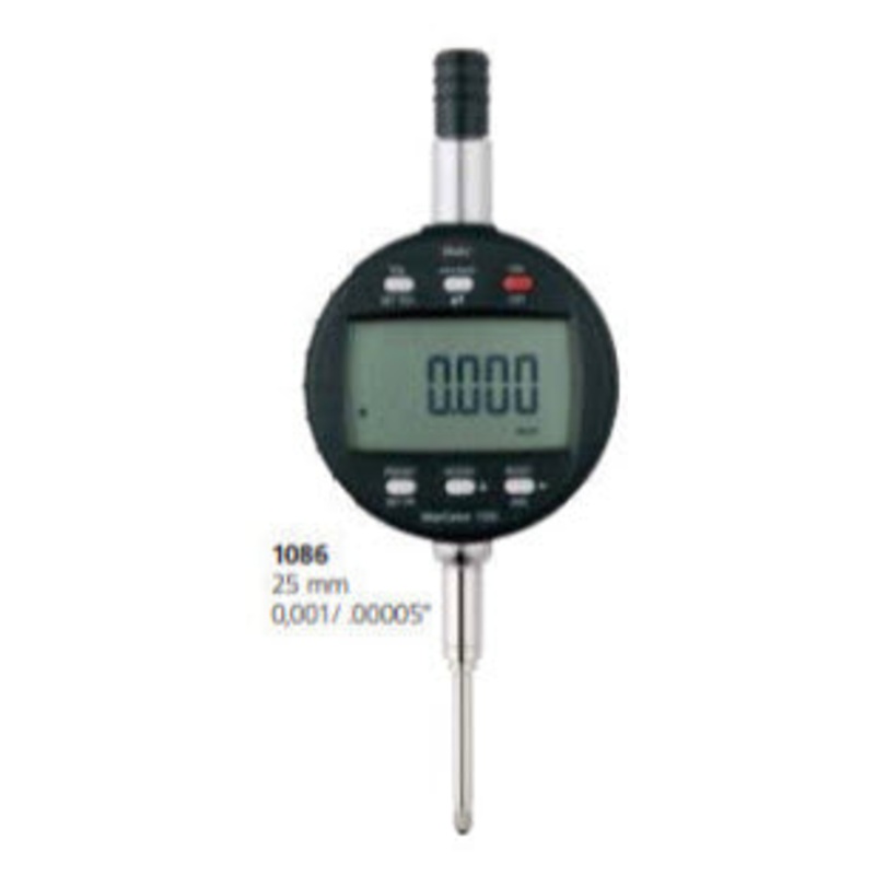 Mahr 4337051 Digital Indicators 1086Z Accuracy: 0.005mm Model: 1086Z Range: 1/25mm Repeatability: 0.002mm Resolution: 0.00005/0.001mm Stem: 3/8