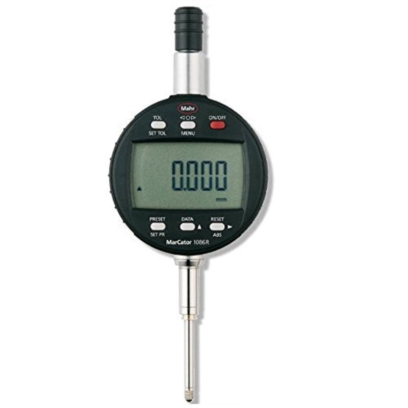 Mahr 4337121 Digital Indicators MarCator 1086 R, Range 25mm/1” Resolution 0.001 mm / .00005 Accuracy 0.005mm Repeatability 0.002mm Force 0.65 – 1.15N Stem 8mm