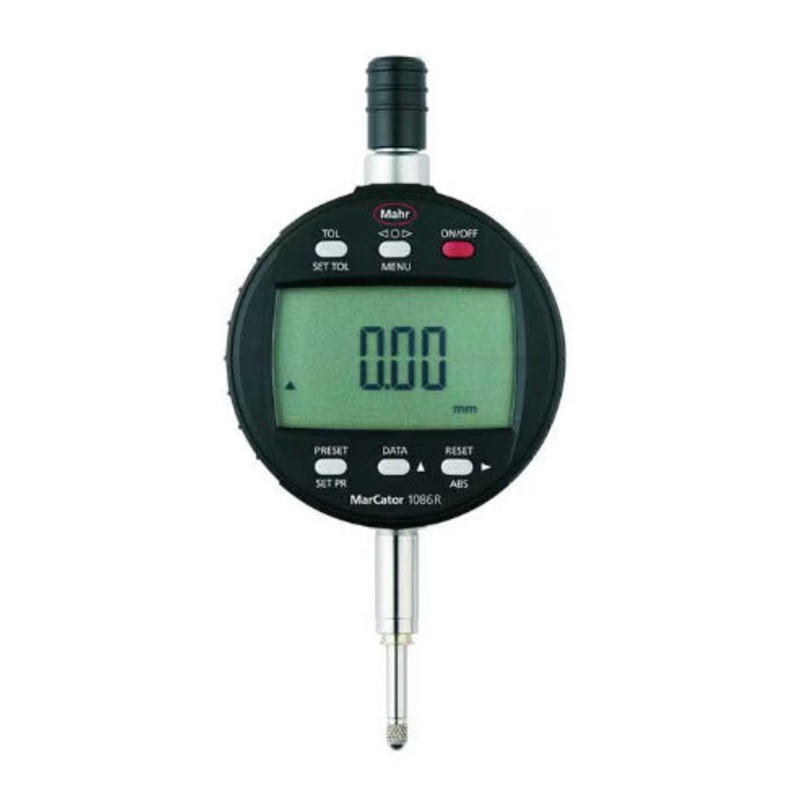 Mahr 4337155 Digital Indicators MarCator 1086 R, Range 12.5mm/.5” Resolution 0.01 mm / .0005 Accuracy 0.02mm Repeatability 0.01mm Force 0.65 – 0.90N Stem 3/8”
