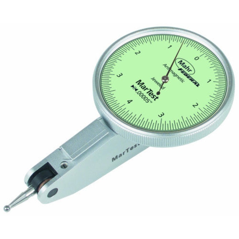 Mahr Test Indicators 4308985, Graduation: .00005, Model: 801SGE, Range: .008, Face diameter 1.5”, Force 0.15N