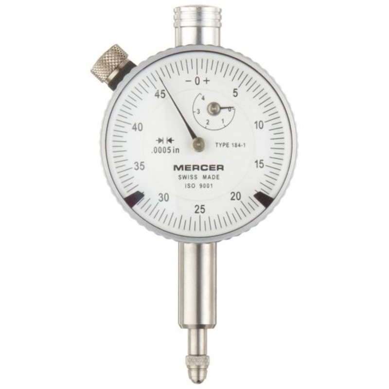 Mercer Tesa, 1416051 Small Dial gauge Graduation 0.002mm x 0.2mm dial readout 28mm/1.1”mm dial diameter, Stem 8mm, 72 Model