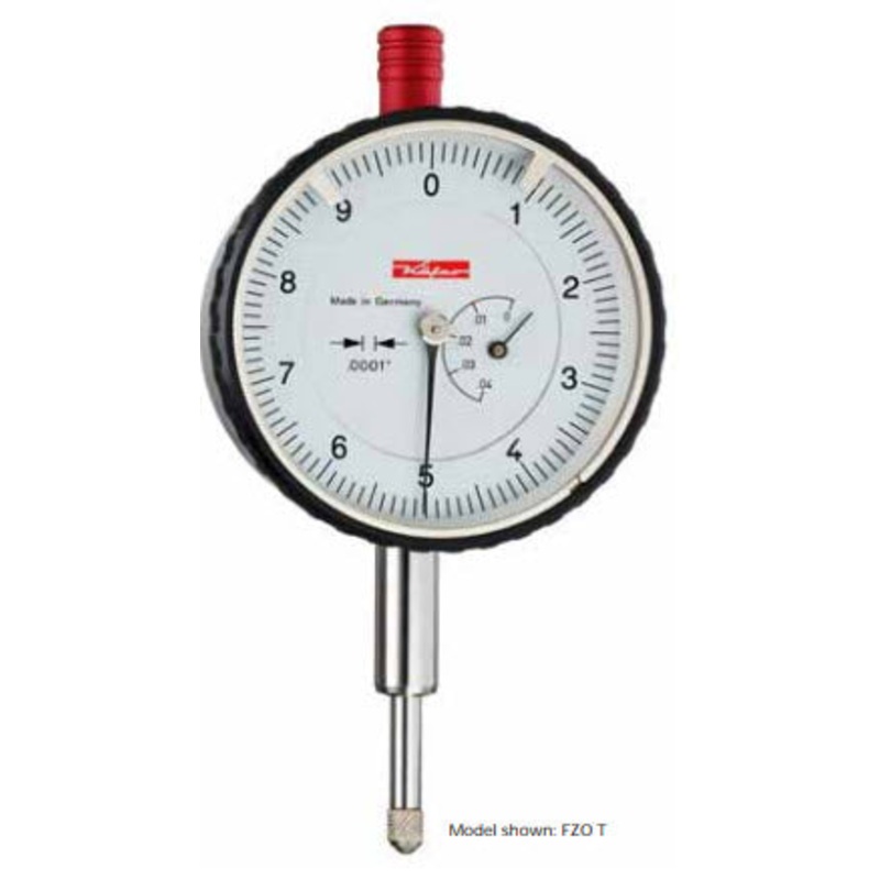 Verdict 23/2050 Kaefer Small Dial Gauge FZO 4 T graduation .001 Range per rev .020 Reading 020 Range .120 Dace diameter 40 mm stem 8 mm h 6
