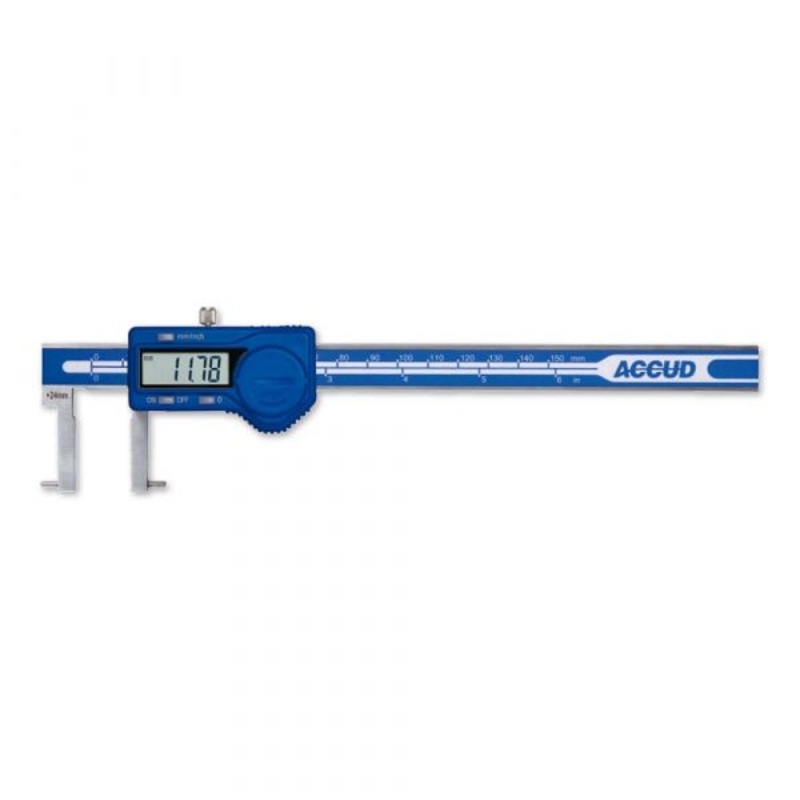 Accud Digital caliper groove type inside .95-6/24-150mm with Round points, Leg Length 30mm 136-006-11