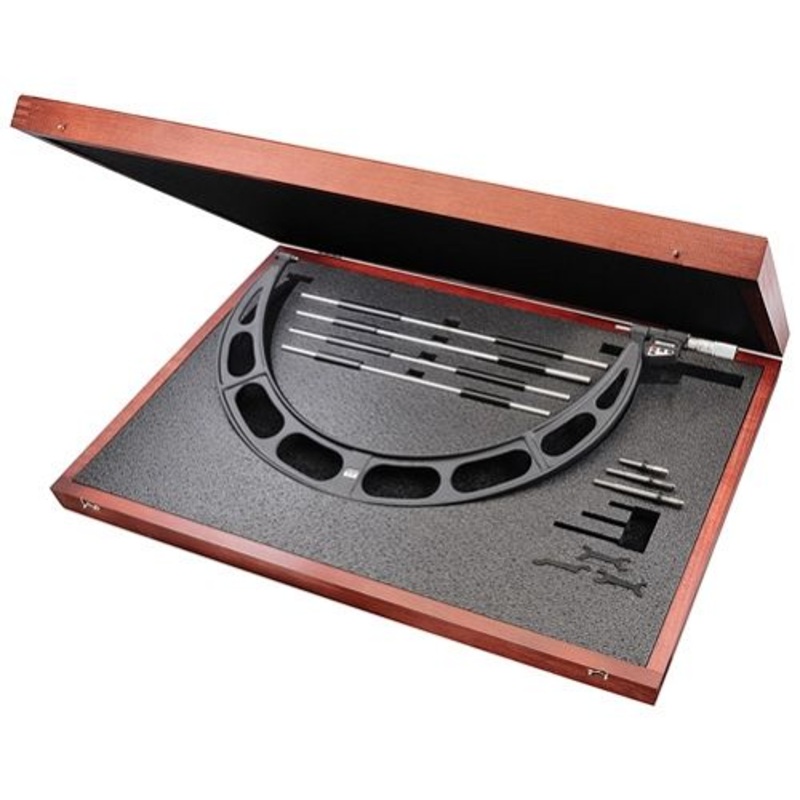 Starrett 714JFLZ LCD Interchangeable Anvil Micrometer, Friction Thimble, Lock Nut, 500-600MM/20-24