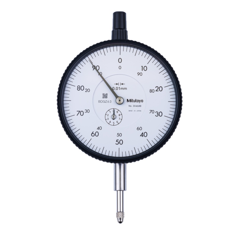 Dial Gauge, Flat Back, ISO Type 10mm, 0,01mm 3046AB