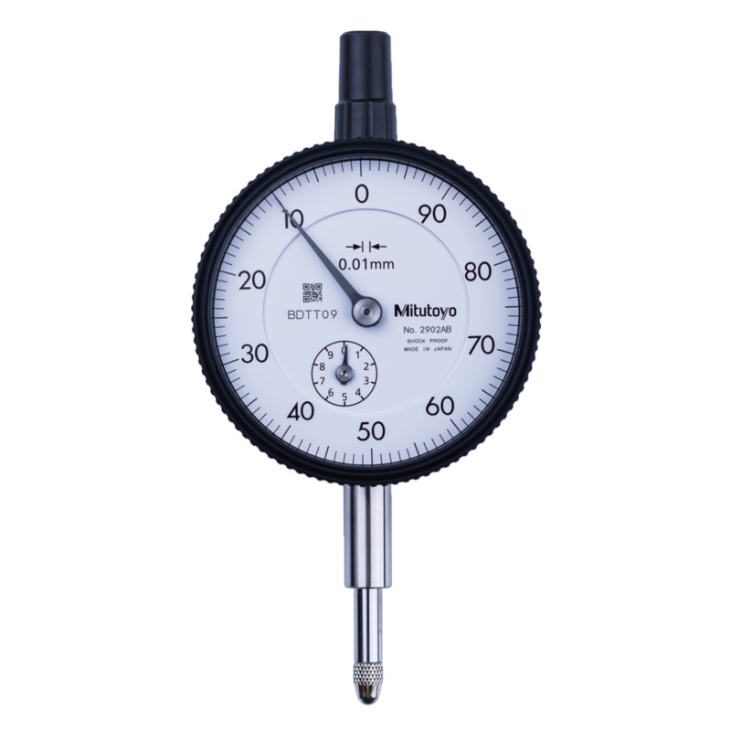 Dial Gauge, Flat Back, ISO Type Reverse Dial Face, 10mm, 0,01mm 2902AB