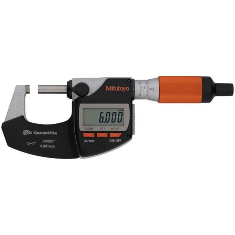 MITUTOYO 293-180-40 Digital Micrometer QuantuMike IP65 0-25mm/0-1 Resolution .001mm/.00005