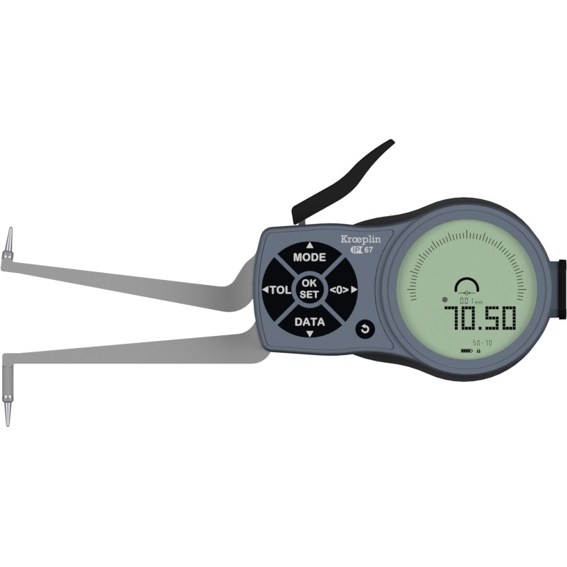 Kroeplin Internal Digital Caliper Gauge L250, 50-70mm/2-2.8 ( Mitutoyo Equivalent 209-940)