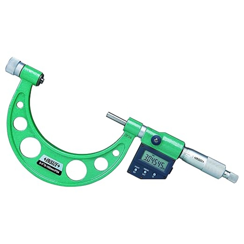 Insize Electronic Outside Micrometer with Interchangeable Anvils, 6-12/150-300mm 3506-300 ( Inspec Equivalent 106-62-400) ( Mitutoyo Equivalent 340-352-30)