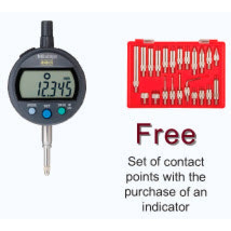 Mitutoyo 543-400B, IDC Digimatic Indicator, Resolution 0.01mm X 12.7mm, 8mm Stem, Flat Back, Force 0.9N or less, Accuracy .02mm