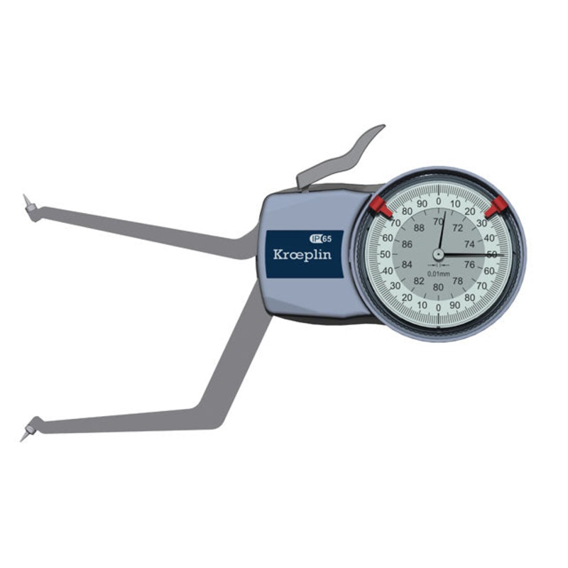 Kroeplin H2G70 mechanical internal measuring gauge  Measuring range 70-90 mm Grad 0,01 mm Measuring depth L max.: 85 mm