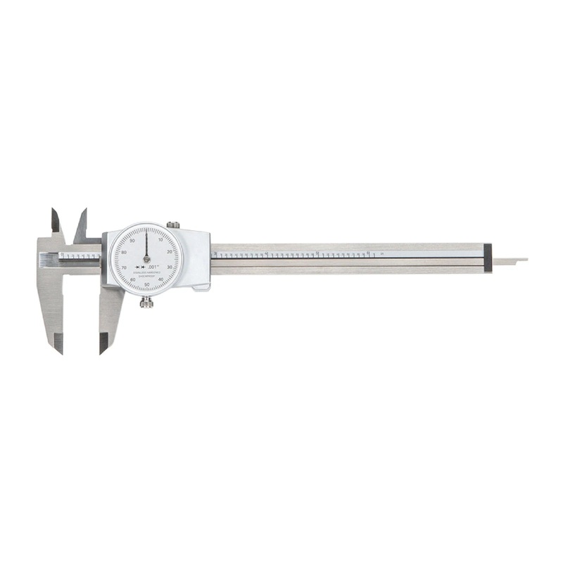 Tesa 00520001 Dial Caliper, Stainless Steel, white Face, 0-6 Range, -0.001 Accuracy, 0.001 Resolution, Meets DIN 862 Specifications Brand: TESA Metal case