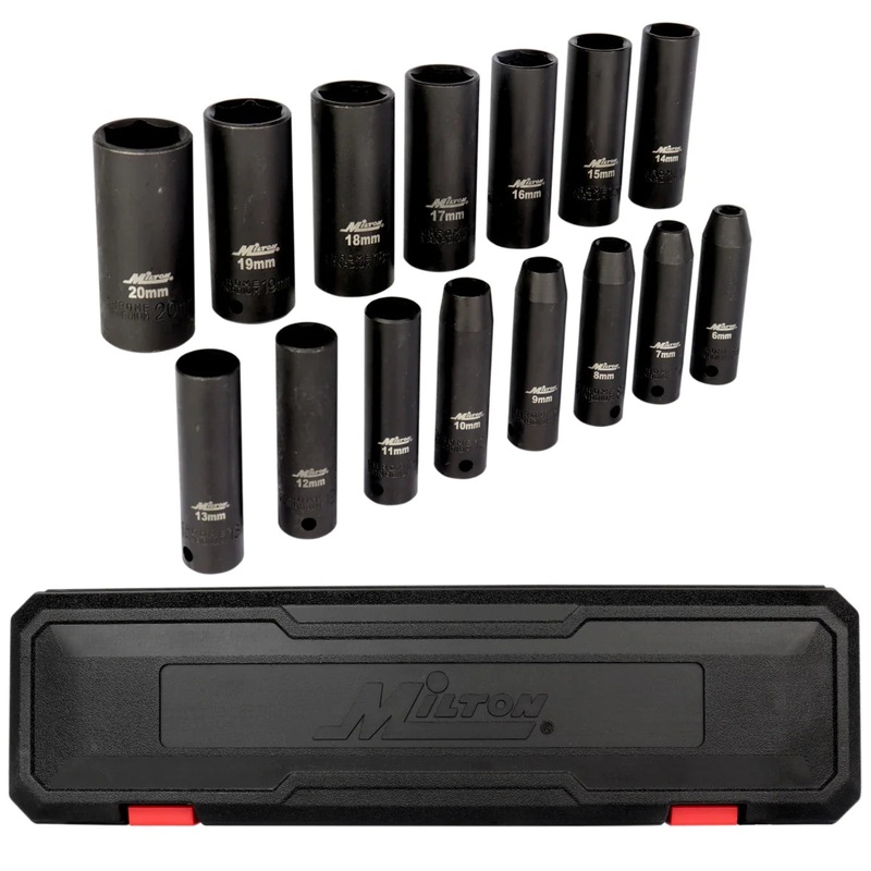 1300-SS-02 3/8 Drive Deep 6-20 Metric Impact Socket Set (15-Piece)