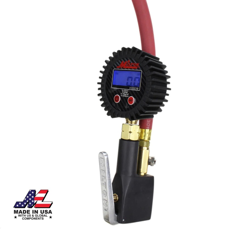 Compact Digital Tire Inflator with Pressure Gauge (255 PSI) – Air Chuck & 15 Rubber Air hose 1/4 NPT