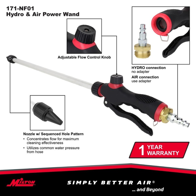 Milton 2-in-1 High Volume Hydro and Air Power Cleaning Wand